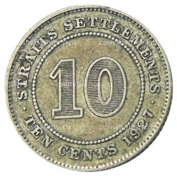 10 центов 1927 года Стрейтс Сетлментс