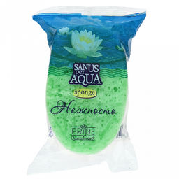 Губка банная для тела "Нежность" 17х10,5х6,5см, профилированная, пенополиуретан (Россия)