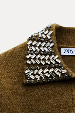 100% WOOL JACKET WITH JEWELLED LAPELS - Zara фото 11