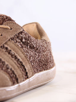 Кеды босоногие натуральная замша коричневые 184.natabr.Серо-коричневая замша+коричневый джангл/Кожа