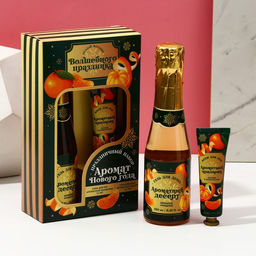 Новогодний подарочный набор косметики Аромат праздника, гель для душа шампанское 250 мл и крем для рук 30 мл, Чистое счастье