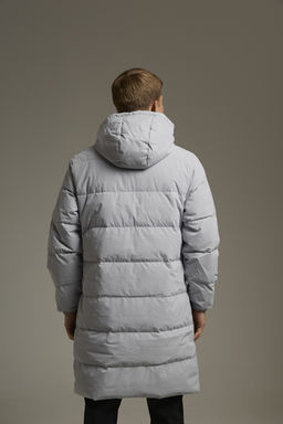 Пуховик средней длины Серый KT Mid-Long Down Jacket
