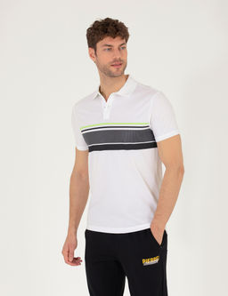 Beyaz Slim Fit G___s Bask_l_ Polo Yaka Ti__rt