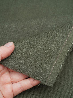 Крапива Рами (Ramie)-диагональ, цв.Болотный хаки, ш.1.4м, крапива-100%, 240гр/м.кв - Купава фото 3