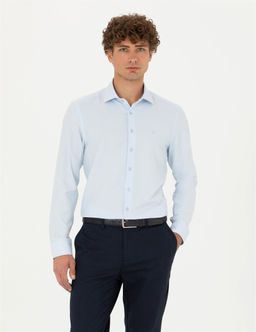 A__k Mavi Slim Fit Uzun Kollu G_mlek - Pierre cardin фото 3