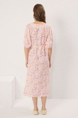 Cok Renkli Hamile Midi C?t?r Cicekli Balon Kollu Elbise TBBSS25AH00184 - Trendyolmilla фото 4