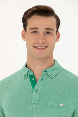 U. S. Polo Assn Мужская зеленая футболка с воротником-поло - U.s. polo assn фото 9