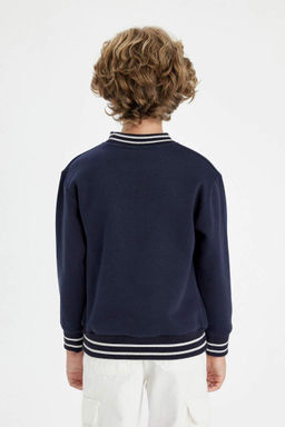 Толстовка оверсайз с круглым вырезом и принтом для мальчиков - Defacto фото 6