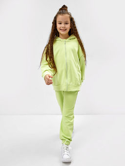 Брюки-джоггеры для девочек в бледно-лаймовом цвете