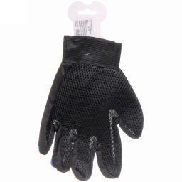 Цена за 3 шт. Расческа - перчатка для собак и кошек "ЛАПКИ и ЦАРАПКИ", на липучке, цвет синий, 22см (подвес)