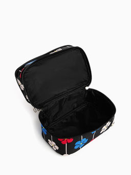 Косметичка - органайзер на молнии, с отделами, с рисунком, чёрная