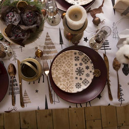 Скатерть новогодняя «Доляна» X-Mas 146×110+/- 3 см, 100% хлопок, рогожка 164 г/м²