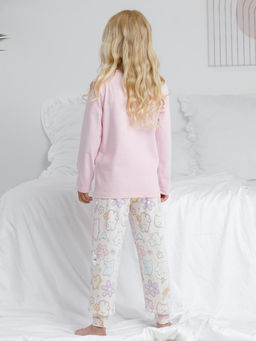 К 1606/светло-розовый,цветные зверята пижама дет