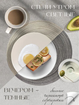 VAL BT-PM-38S4 Плейсмат, ПП, D38 см, набор 4 шт., BOTANIC, шт - Valiant фото 20