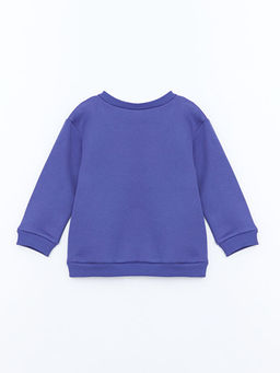 Bisiklet Yaka Bask?l? Kal?n K?z ?ocuk Sweatshirt