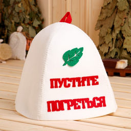 Шапка банная с аппликацией Пустите погреться