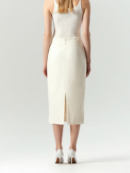 Юбка-карандаш Emka S947/hiller из твида молочный  фото 5