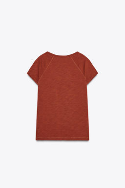 SLUB KNIT COTTON T-SHIRT - Zara фото 11