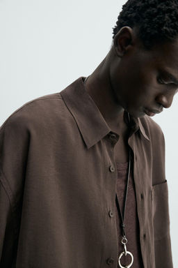 Рубашка Camisa Fluida Relaxed Fit коричневая