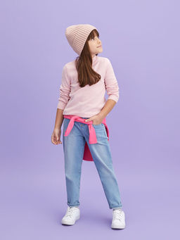 Yar?m Bal?k?? Yaka Basic Uzun Kollu K?z ?ocuk Triko Kazak