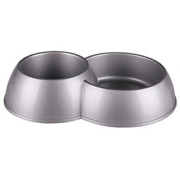Миска для кормления животных пластмассовая 30х20х7см, двойная (Россия)