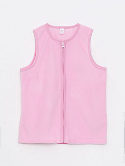 Bisiklet Yaka Basic Fermuarl? K?z ?ocuk Pijama ?st