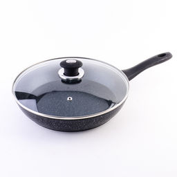 7859-1 Сковорода 20 см с мраморным покрытием с крышкой (х8)