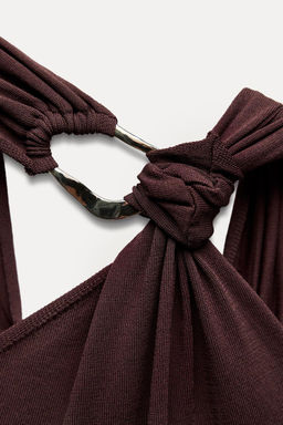 GOLD APPLIQUE KNOT DRESS - Zara фото 8