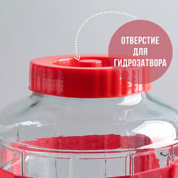 Банка стеклянная, с отверстием для гидрозатвора GL-70, 18 л - Simaland фото 3