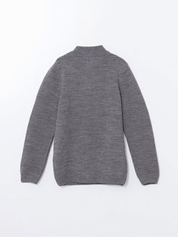 Dik Yaka Basic Uzun Kollu Erkek ?ocuk Triko Kazak - Waikiki фото 3