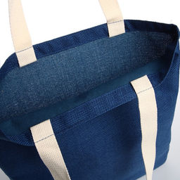 Сумка-шопер без застёжки, из текстиля, цвет синий - Simaland фото 3