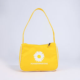 Сумка молодёжная на молнии, с принтом, 24?6.5?17 см, жёлтая