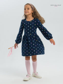 Платье Моана цветные сердечки на синем - Sovalina фото 11