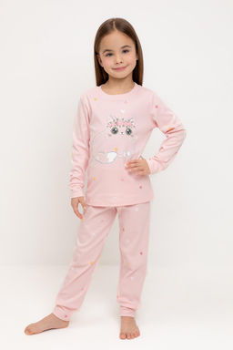 К 1621/бежево-розовый,полянка пижама д/дет яс