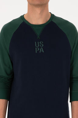 Erkek Bisiklet Yaka Regular Fit Koyu Ye_il Sweatshirt - U.s. polo assn фото 6