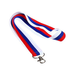 Цена за 50 шт. Лента для бейджа ширина -24 мм, длина-80 см с карабином, ТРИКОЛОР, Calligrata