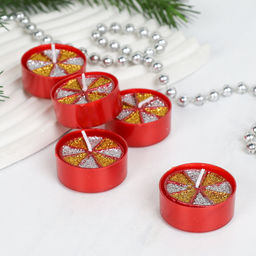 Свеча 8 штук набор Мозаика / A-8512 /уп 96/192/глиттер