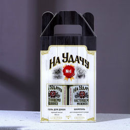 Подарочный набор «На удачу»: гель для душа и шампунь для волос виски, 2×250 мл, Чистое счастье