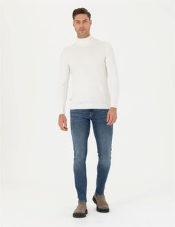 Ekru Slim Fit Bal_k__ Yaka Triko Kazak - Pierre cardin фото 4
