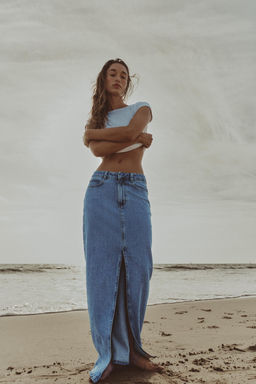 Z1975 DENIM CROSSOVER MIDI SKIRT - Zara фото 24