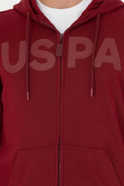 U. S. Polo Assn Мужской бордовый вязаный кардиган с капюшоном - U.s. polo assn фото 14