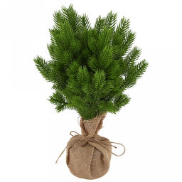 Ель искусственная h35см, литая, настольная, на подставке в мешковине, пластик, зеленый (Россия) - Домашняя мода фото 3