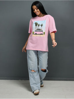 Футболка Пальма розовый женская - София фото 9