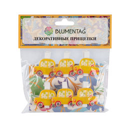 Blumentag WCRH-35 Декоративные прищепки 5 х 6 шт. 3.5 см СК/Распродажа C20 Желтые машинки