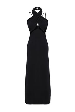TRENDYOLMILLA Siyah Cut Out/Pencere Detayl? Orme Elbise TPRSS25EL00020  фото 7