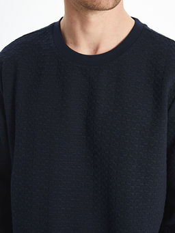 Bisiklet Yaka Uzun Kollu Erkek Sweatshirt