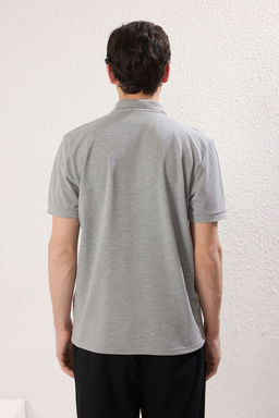 TRENDYOL MAN Gri Regular/Normal Kesim Nak?s Detayl? Polo Yaka T-shirt TMNSS25PO00017 - Trendyolmilla фото 5