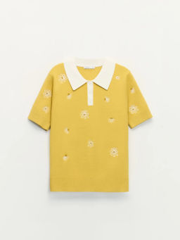 Джемпер поло из вискозы с вышивкой / Zarina