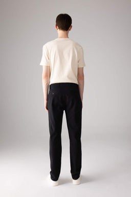 Брюки-чиносы прямого кроя из габардина с карманом на молнии и парусиновой тканью стандартного кроя - Defacto фото 6