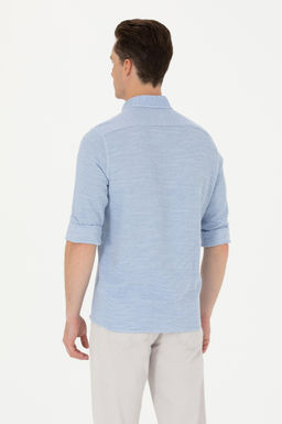 Мужская синяя рубашка с длинным рукавом - U.s. polo assn фото 12